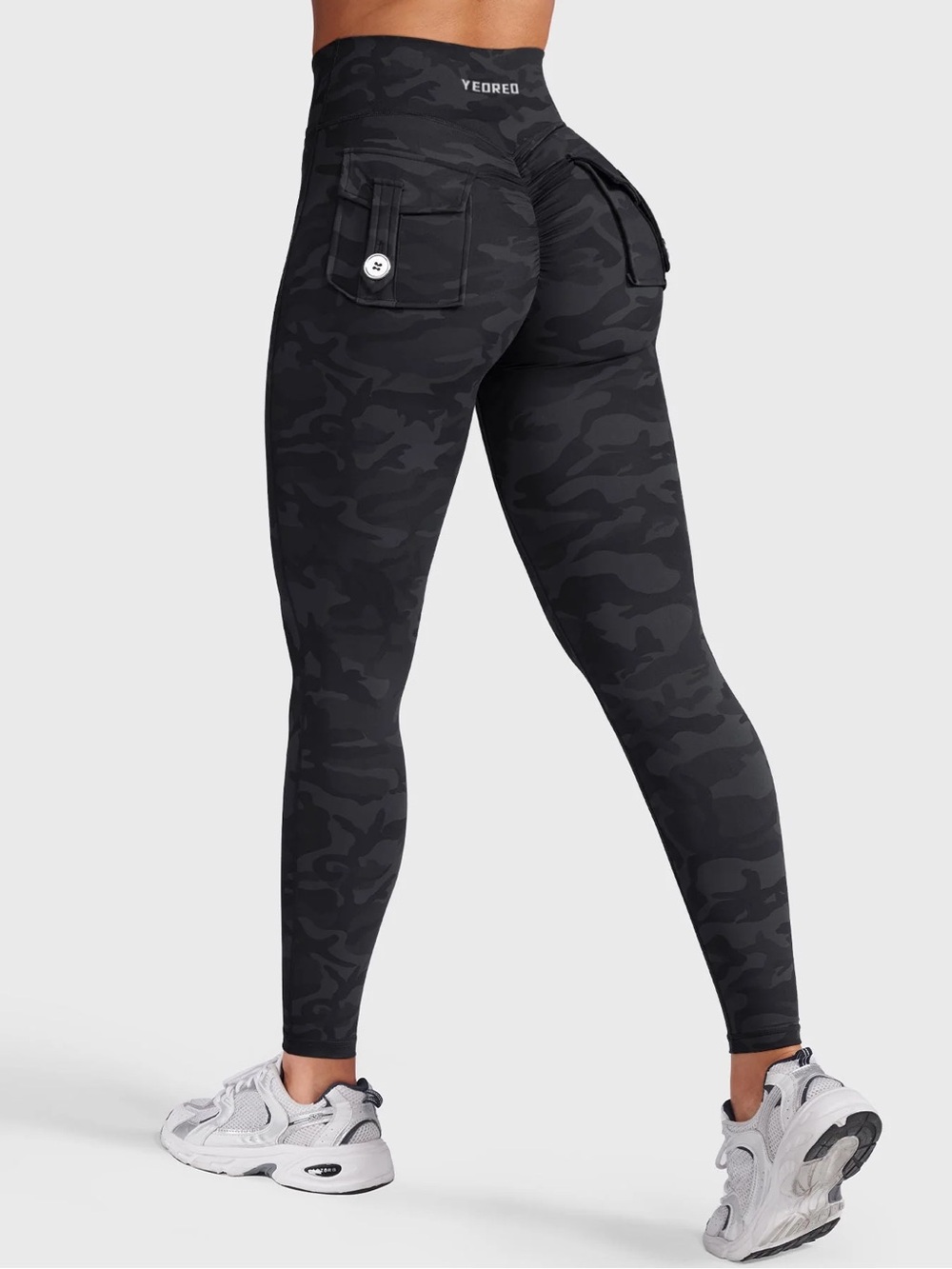 YEOREO Camo High-Waist Scrunch Leggings